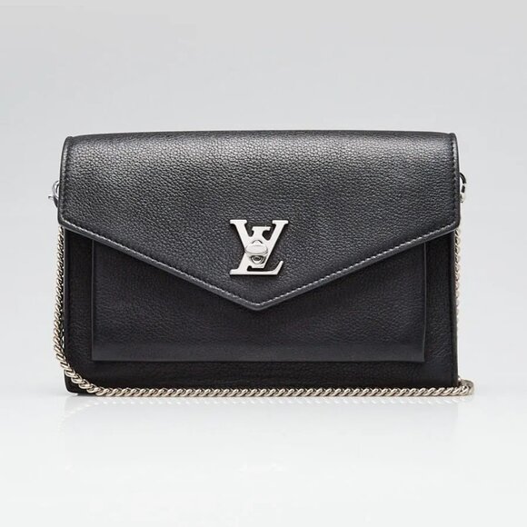 Louis Vuitton Black Leather MyLockMe Chain Pochette Bag - Picture 1 of 11